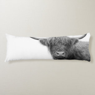 Highland Cow Black & White #4 Kroppskudde