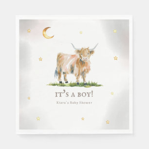 Highland Cow Boy Shower Pappersservett