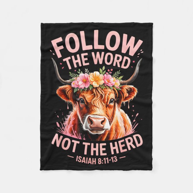 Highland Cow Christian  Fleecefilt (Framsidan)