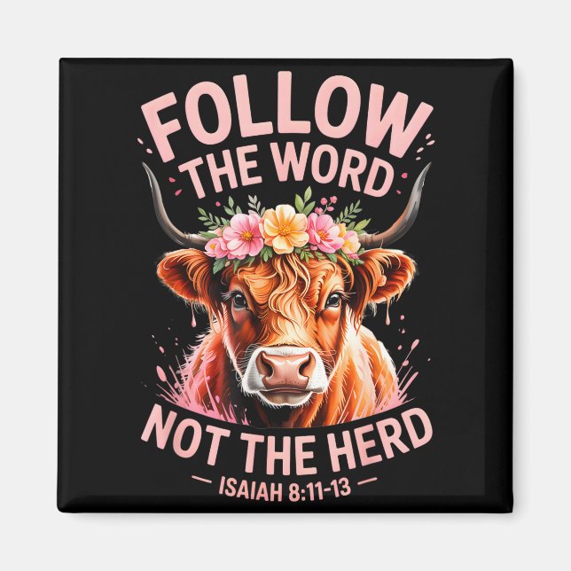 Highland Cow Christian  Magnet (Framsidan)