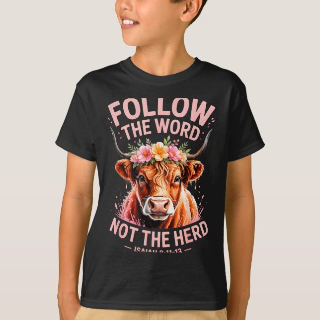Highland Cow Christian  T Shirt (Framsida)