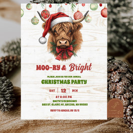 Highland cow christmas party inbjudningar