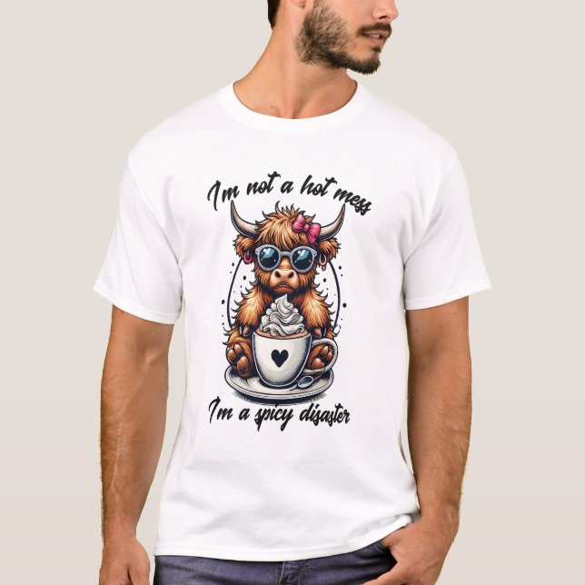 Highland Cow Coffee Png, Coffee Cow Png T Shirt (Framsida)