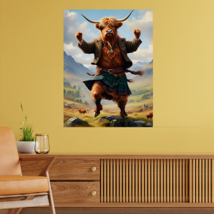 Highland Cow Dansar Highland Fling, Poster