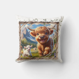 Highland Cow Dekorativ kudde - Rustic Farmhouse De