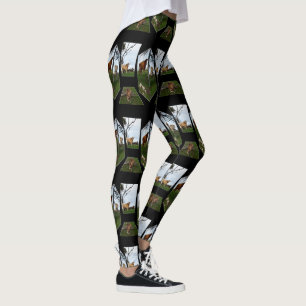 Highland Cow Dimensional Art, svart Leggings