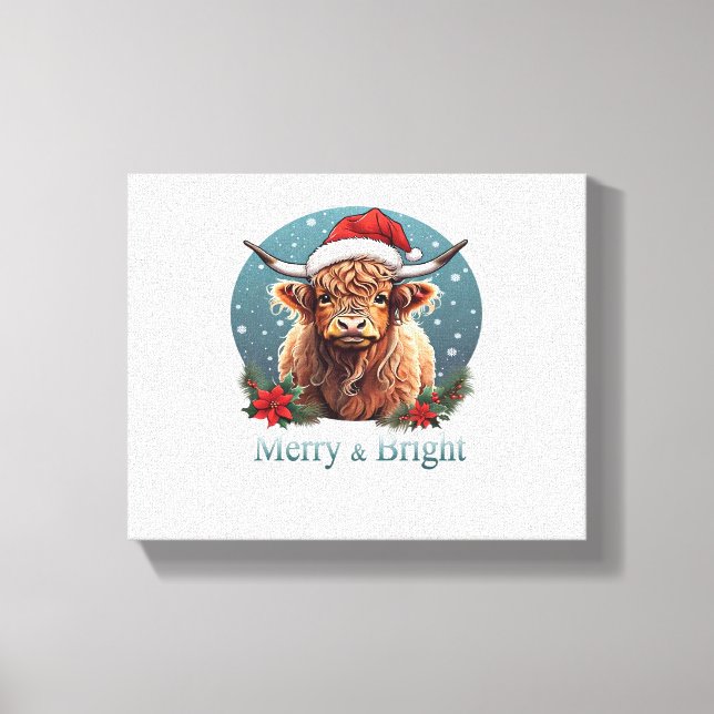 Highland Cow Essential T-Shirt Canvastryck (Framsida)