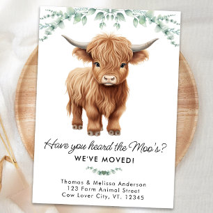 Highland Cow Eucalyptus Farm Ny adress Flytta Meddelande