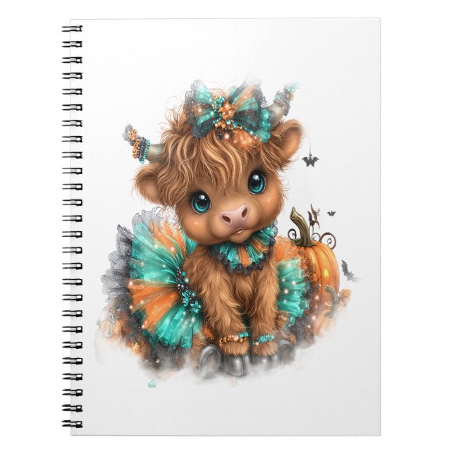 Highland Cow Farm Halloween Anteckningsbok (Framsidan)