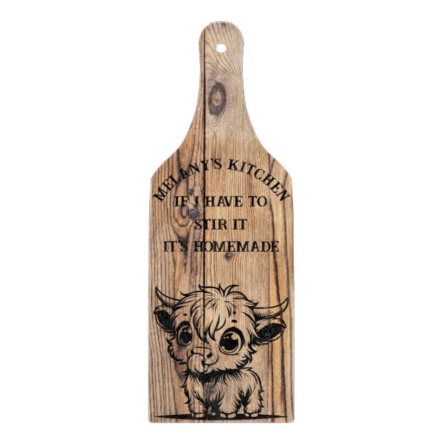 Highland Cow Faux Wood Design (Framsidan)