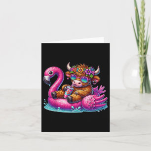 Highland Cow Flamingo Bassäng Flyter Summer Hawaii Kort