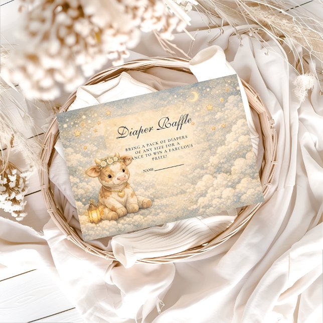 Highland Cow Floral Diapper Raffle Tilläggskort (Skapare uppladdad)