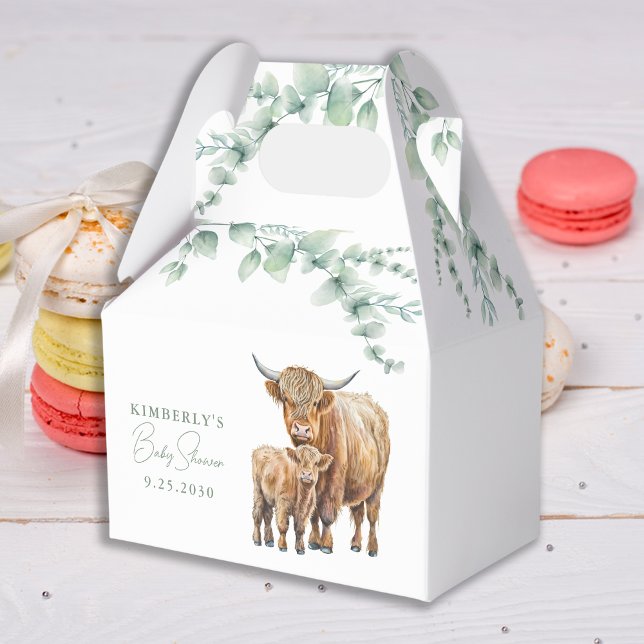 Highland Cow Greenery Boho Farm Animal Baby Shower Presentaskar (Skapare uppladdad)