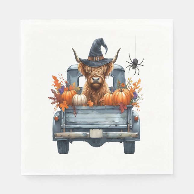 Highland Cow Halloween Fall Pappersservett (Framsidan)