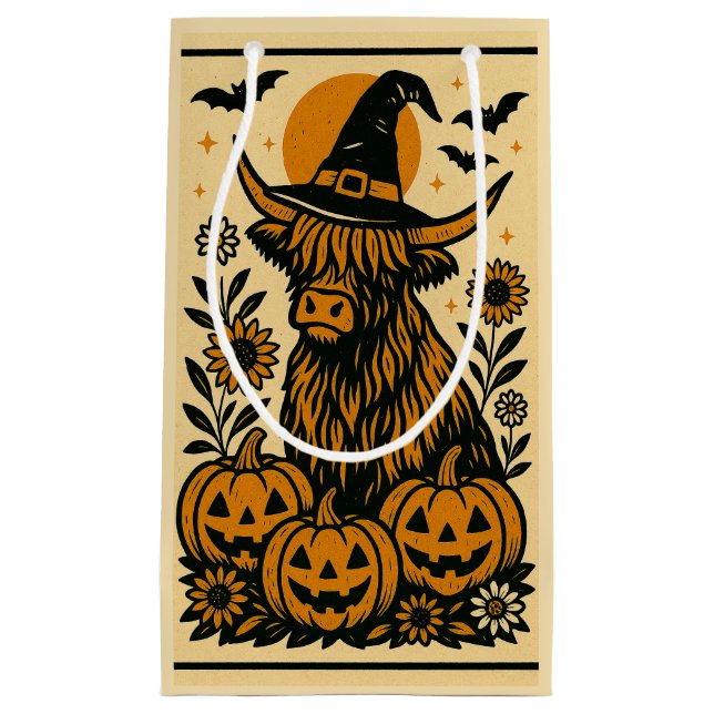 Highland Cow Halloween Gift Bag (Framsidan)