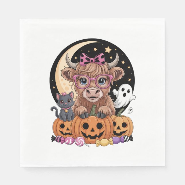 Highland Cow Halloween-taloky Season Pappersservett (Framsidan)