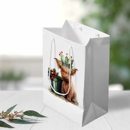 Highland Cow Holly Jolly God God-jul Medium Gift B