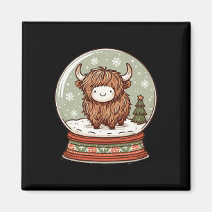 Highland Cow jul Julafton Santa Wooly Farm Anima Magnet