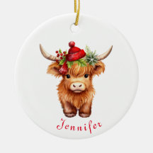 Highland Cow-jultomten Hat-Personligen