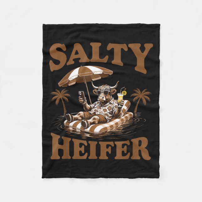 Highland Cow Lovers Salty Heifer Trocal For Women  Fleecefilt (Framsidan)