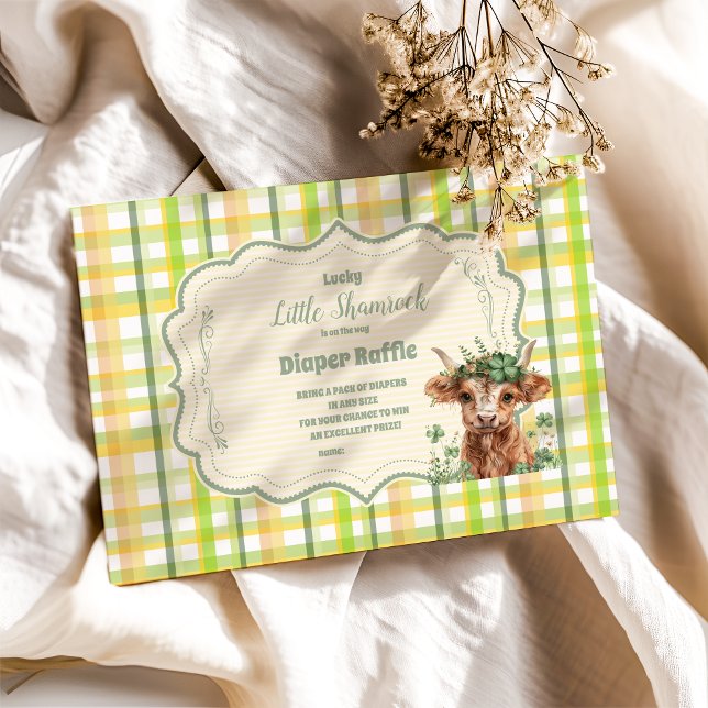 Highland Cow Lucky Little Shamroc Diapper Raffle Tilläggskort (Skapare uppladdad)