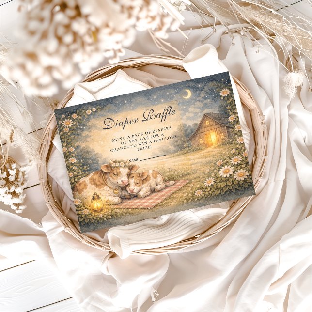 Highland Cow Meadow Diapper Raffle Tilläggskort (Skapare uppladdad)