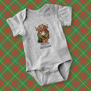 Highland Cow med Bruce Hunting Tartan Scarf T Shirt