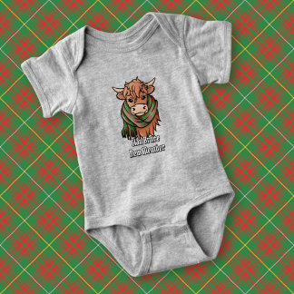 Highland Cow med Bruce Hunting Tartan Scarf T Shirt