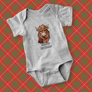 Highland Cow med Bruce Tartan Scarf T Shirt