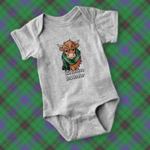 Highland Cow med Davidson Tartan Scarf