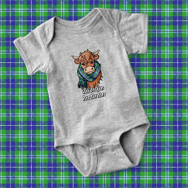Highland Cow med Douglas Tartan Scarf T Shirt