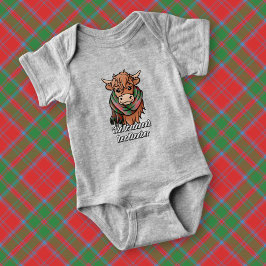 Highland Cow med Drummond Tartan Scarf T Shirt