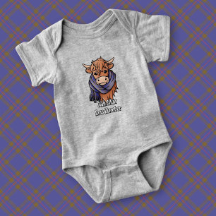 Highland Cow med Elliot Modern Tartan Scarf T Shirt