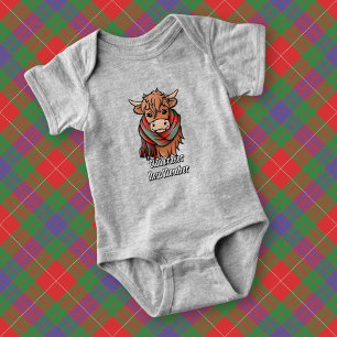 Highland Cow med Fraser Tartan Scarf T Shirt