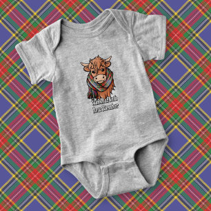 Highland Cow med MacBeth Tartan Scarf T Shirt