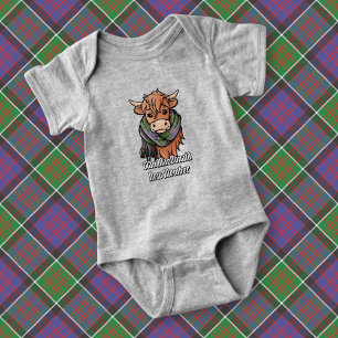 Highland Cow med MacDonald of Clanranald Scarf T Shirt