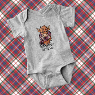 Highland Cow med MacFarlane Dress Tartan Scarf T Shirt