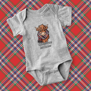 Highland Cow med MacFarlane Red Tartan Scarf T Shirt