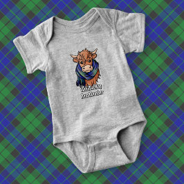 Highland Cow med MacKay Tartan Scarf T Shirt