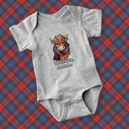 Highland Cow med MacLachlan Tartan Scarf T Shirt