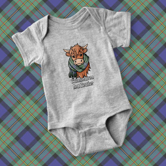 Highland Cow med MacLaren Tartan Scarf T Shirt