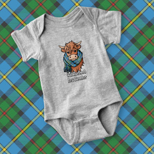 Highland Cow med MacLeod Hunting Tartan Scarf T Shirt