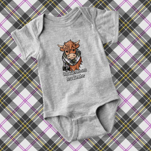 Highland Cow med MacPherson Dress Tartan Scarf T Shirt