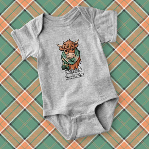 Highland Cow med Pollock Tartan Scarf T Shirt