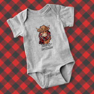 Highland Cow med Rob Roy MacGregor Tartan Scarf T Shirt