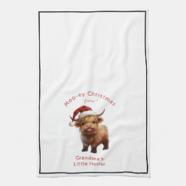 Highland Cow Moo-ey jul Kitchen Towel Kökshandduk