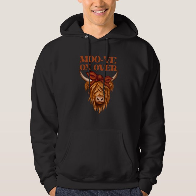 Highland Cow  Moo ve On Over Hoodie (Framsida)