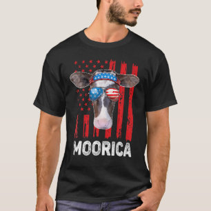 Highland Cow Moorica 4 juli Independence day Ame T Shirt