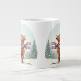 Highland Cow Mug, Cute Animal Art, Farm Animal Gif Jumbo Mugg
