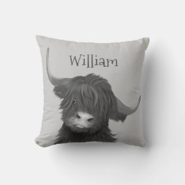 Highland Cow Namn Kudde